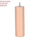 Pied de lit Pied de lit cylindrique - 4 Voetplatt ref 25060C
